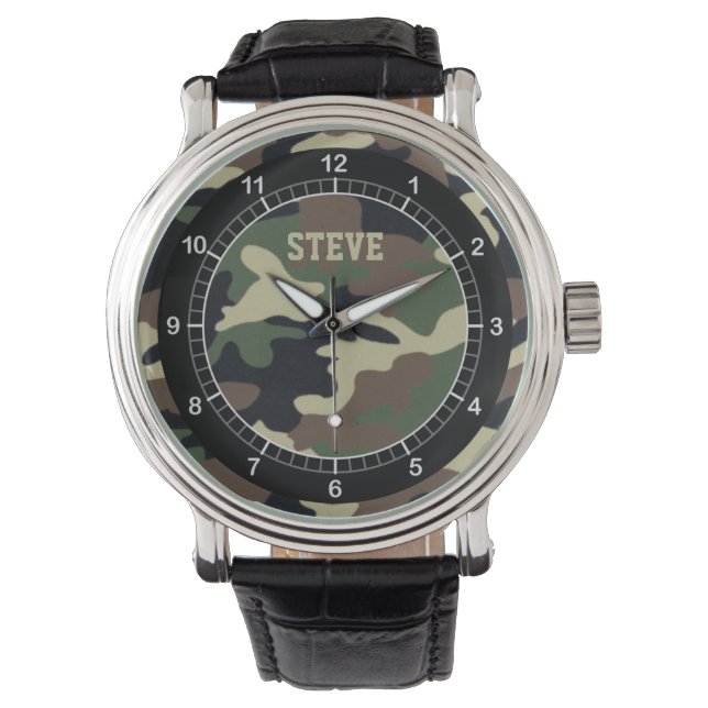 Anpassningsbar Forest Camo Watch Armbandsur (Framsida)