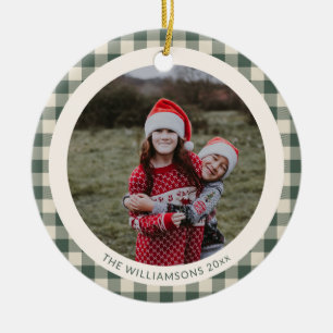 Anpassningsbar Forest Grönt Play Rustic Photo jul Julgransprydnad Keramik