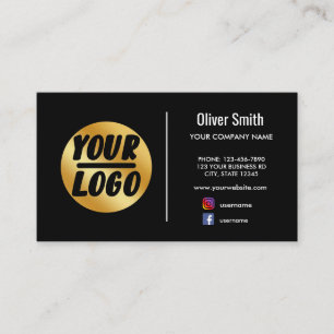 anpassningsbar företag logotyp guld Black Retro e Visitkort