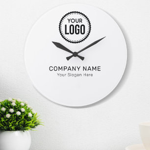 Anpassningsbar Företagets Logotyp och plats med sä Stor Klocka