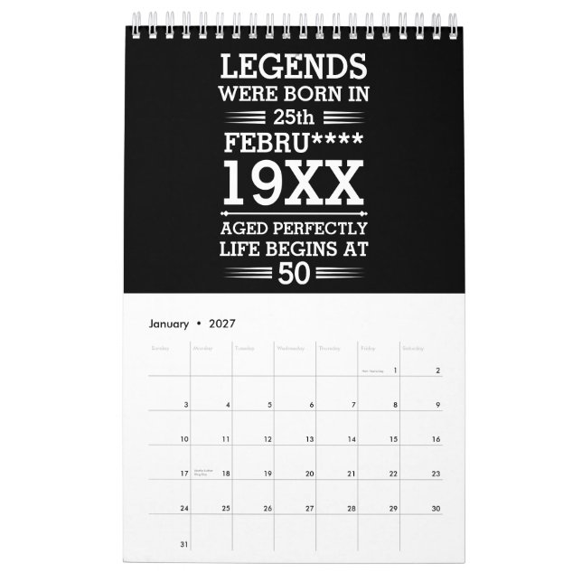 Anpassningsbar förklarades vid månatlig ålder kalender (Jan 2027)