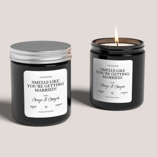 Anpassningsbar Förlovning Bröllop Candle Gift for  Fyrkantigt Klistermärke