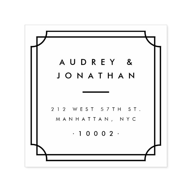 Anpassningsbar Formell kvadrat Ram Bröllop Returad Självfärgande Stämpel (Design)