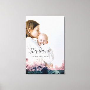Anpassningsbar Första året mamma Photo Ro Guld Canvastryck