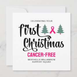 Anpassningsbar FÖRSTA CHRISTMAS Bröstcancerfri Julkort