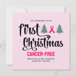 Anpassningsbar FÖRSTA CHRISTMAS Bröstcancerfri Julkort