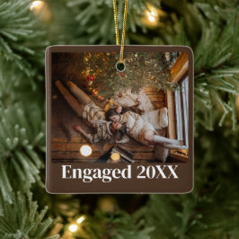 Anpassningsbar Första jul Engelskt par Bild Julgransprydnad Keramik