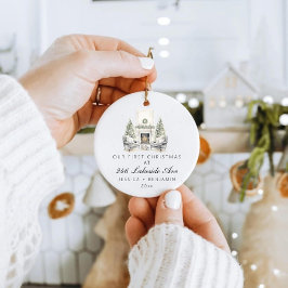 Anpassningsbar Första jul i vår nya hemfamilj Julgransprydnad Keramik