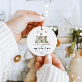 Anpassningsbar Första jul i vår nya hemfamilj Julgransprydnad Keramik