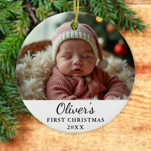 Anpassningsbar Första julen Baby Photo Ornament
