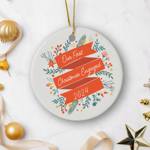 Anpassningsbar Första julhelgen Engaged Festive Re Julgransprydnad Keramik