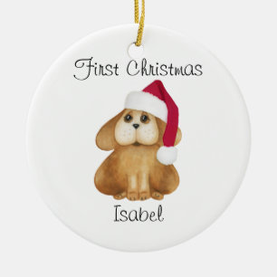 Anpassningsbar Första julhundvalpen Ornament