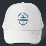 Anpassningsbar Första Mate Boat Nautical Anchor Na Keps<br><div class="desc">Anpassningsbar båthatt med ett marint sjömansankare som läser FIRST MATE och din personlig namn. Underbar gåva till en båtbesättning i resa,  din egen segelbåt,  jakt- eller båtbesättning.</div>
