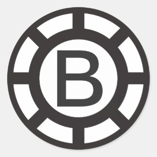 Anpassningsbar Första monogrammed-klistermärke Runt Klistermärke