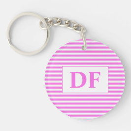 Anpassningsbar Första nyckelkedjan för Rosa/vitt R