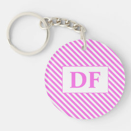 Anpassningsbar Första nyckelkedjan för Rosa/vitt R