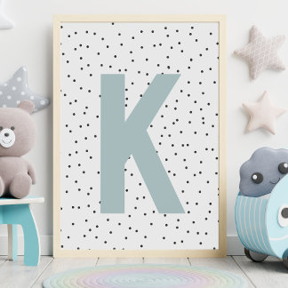 Anpassningsbar första utskrift | Modern monogrammo Poster