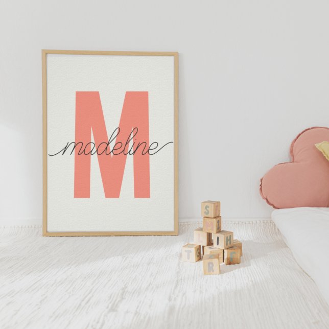 Anpassningsbar första utskrift | Modern monogrammo Poster (Skapare uppladdad)