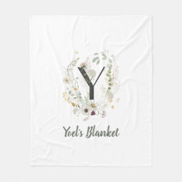 Anpassningsbar Första Y med mjuk färg-blomma Fleecefilt