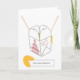 Anpassningsbar Fortune Cookie w/ Takeout Box-hälsn Kort
