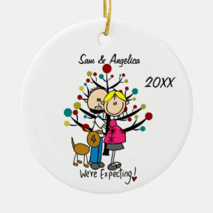 Anpassningsbar - förväntat par med Hund ornament