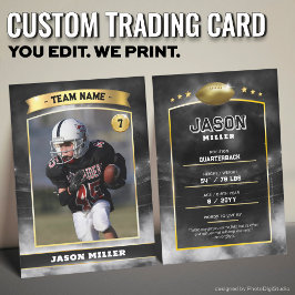 Anpassningsbar fotbollskort Black Guld Stadium