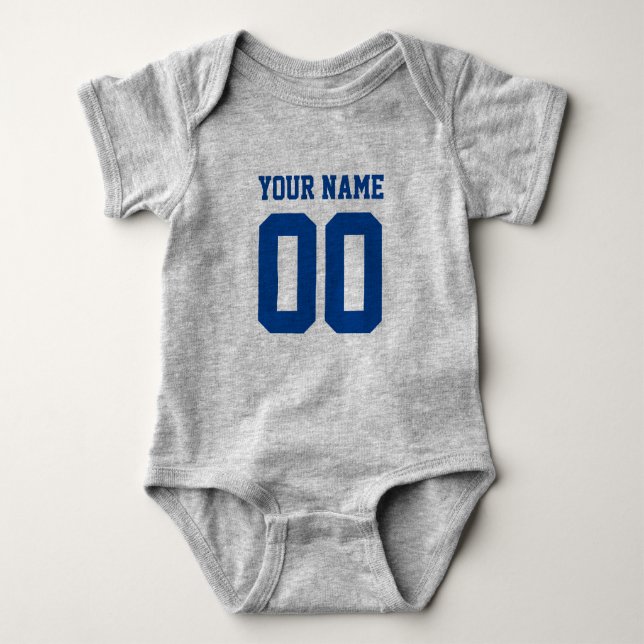 Anpassningsbar fotbollsturnnummer baby bodykostym t shirt (Framsida)