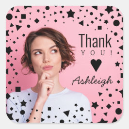 Anpassningsbar Foto än din födelsedag Fyrkantigt Klistermärke