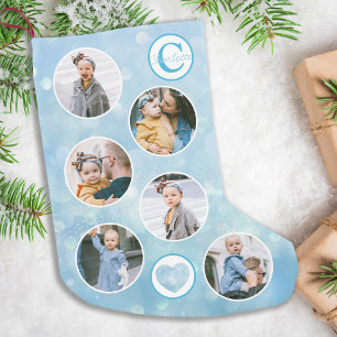 Anpassningsbar Foto Baby blue Liten Julstrumpa