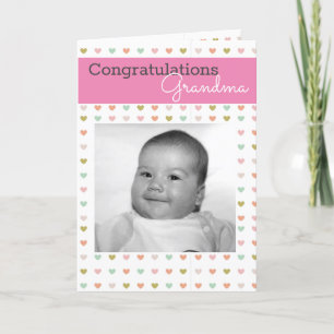 Anpassningsbar Foto Birth Announcement Cards, Gran Helgkort