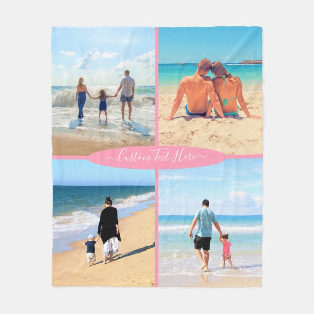 Anpassningsbar Foto Collage Text Fleece Blanket Me (Framsidan)