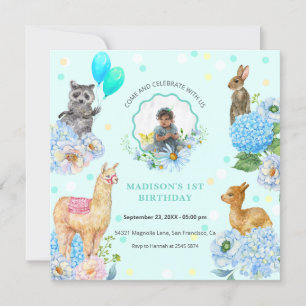 Anpassningsbar Foto Cute Animals - inbjudan på föd