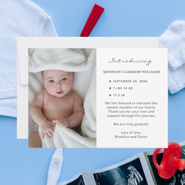 Anpassningsbar Foto Cute Simple Hej Baby Newborn B Meddelande (Skapare uppladdad)