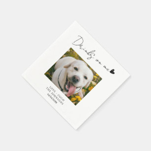 Anpassningsbar-foto Drinks på mig pet hund bröllop Pappersservett