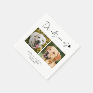 Anpassningsbar-foto Drinks på mig pet hund bröllop Pappersservett