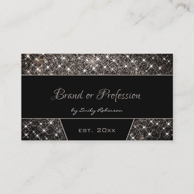 Anpassningsbar Foto eller Logotyp Black Platinum G Visitkort (Framsida)