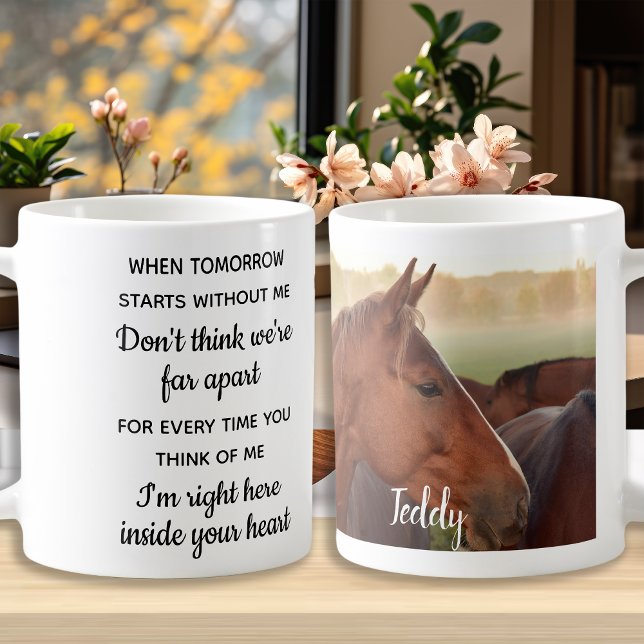Anpassningsbar Foto Equine Keepsak Horse Memorial Kaffemugg (Skapare uppladdad)