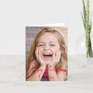 Anpassningsbar Foto, födelsedagskort, grattis på f Helgkort