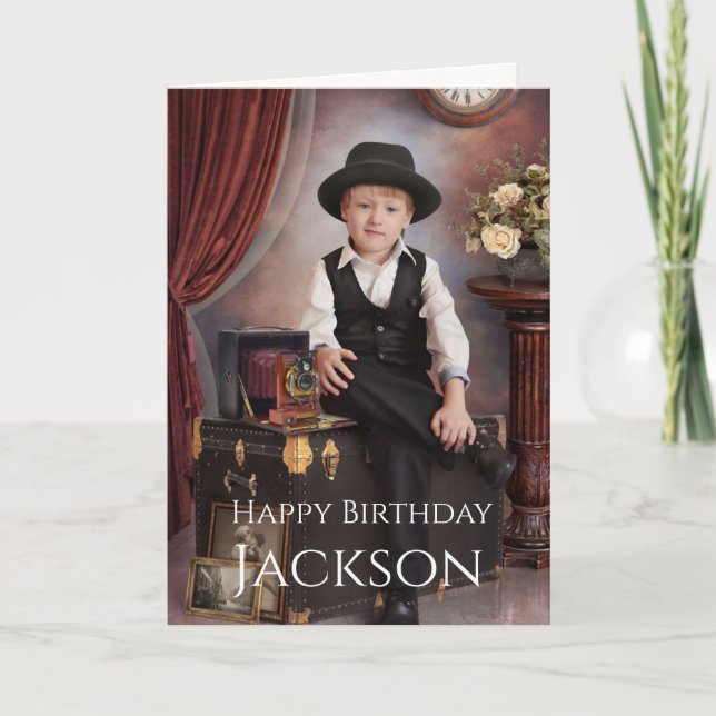 Anpassningsbar-foto, födelsedagskort kort (Framsida)