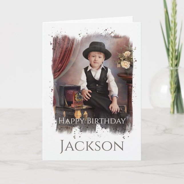 Anpassningsbar-foto, födelsedagskort kort (Framsida)