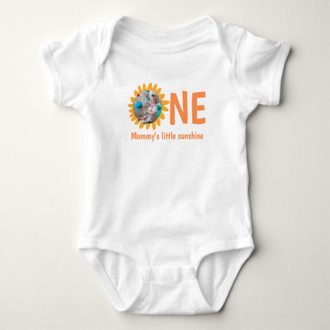 anpassningsbar-FOTO FÖR FÖRSTA BIRTHDADAGEN-BARNKL T Shirt (Framsida)