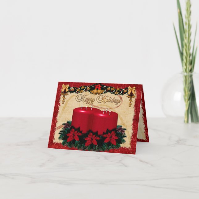 Anpassningsbar-FOTO för klassisk Helgdag-deco Helgkort (Framsida)