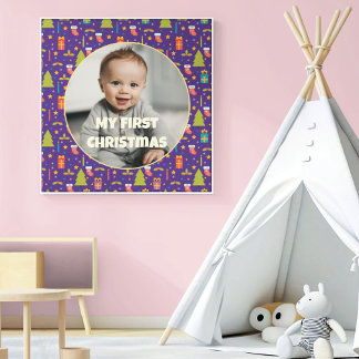 Anpassningsbar Foto Första julklapp för dotter Canvastryck
