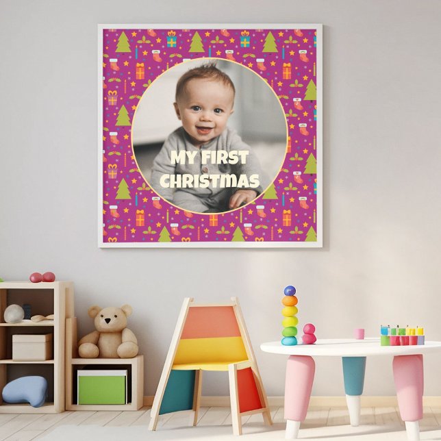 Anpassningsbar Foto Första julklapp för dotter Canvastryck (Custom Photo First Christmas Gifts for Daughter)