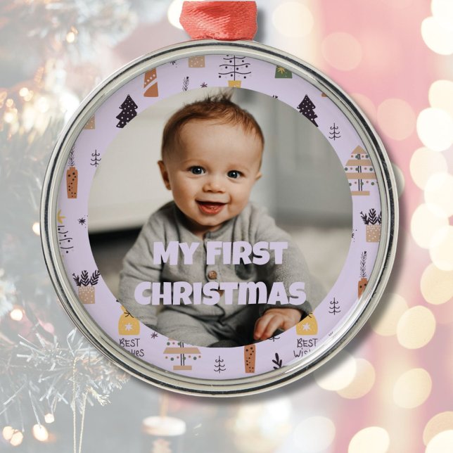 Anpassningsbar Foto Första julklapp för dotter Julgransprydnad Metall (Custom Photo First Christmas Gifts for Daughter)
