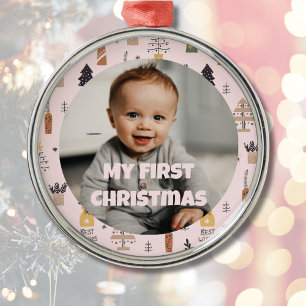 Anpassningsbar Foto Första julklapp för dotter Julgransprydnad Metall