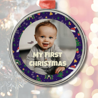 Anpassningsbar Foto Första julklapp för dotter Julgransprydnad Metall