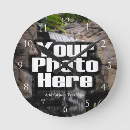 Anpassningsbar Foto Fullt Färg Clock med vita siff Rund Klocka