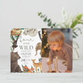 Anpassningsbar foto, fyra vilder i  safari 4e föde inbjudningar