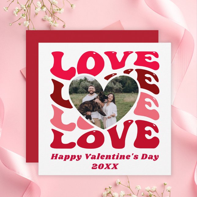 Anpassningsbar Foto Glad Alla hjärtans dag Julkort (Custom Photo Happy Valentine's Day Holiday Card
)